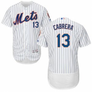 Men\'s Majestic New York Mets #13 Asdrubal Cabrera White Flexbase Authentic Collection MLB Jersey