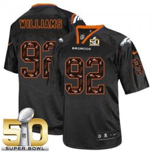 Nike Denver Broncos #92 Sylvester Williams New Lights Out Black Super Bowl 50 Men Stitched NFL Elite Jersey