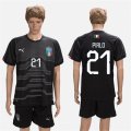 2018-19 Italy 21 PIRLO Black Goalkeeper Soccer Jersey