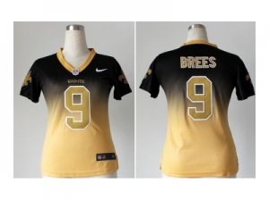 Nike women jerseys new orleans saints #9 drew brees black-gold[Elite II drift fashion]