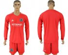 2018-19 New York City FC Red Goalkeeper Long Sleeve Soccer Jersey