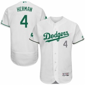 Men\'s Majestic Los Angeles Dodgers #4 Babe Herman White Celtic Flexbase Authentic Collection MLB Jersey