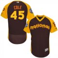 Mens Majestic Pittsburgh Pirates #45 Gerrit Cole Brown 2016 All-Star National League BP Authentic Collection Flex Base MLB Jersey