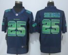 2015 New Nike Seattle Seahawks #25 Sherman Navy Blue Strobe Jerseys(Limited)