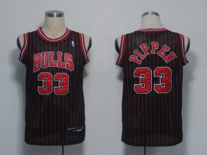 NBA Chicago Bulls #33 Pippen black[red strip]