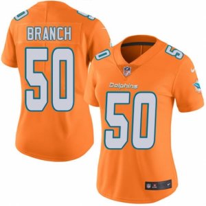 Women\'s Nike Miami Dolphins #50 Andre Branch Limited Orange Rush NFL Jersey