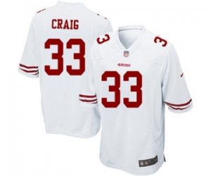 Men\'s Nike San Francisco 49ers #33 Roger Craig Game White NFL Jersey