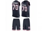 Mens Nike Houston Texans #70 Julien Davenport Limited Navy Blue Tank Top Suit NFL Jersey