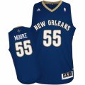 Mens Adidas New Orleans Pelicans #55 ETwaun Moore Authentic Navy Blue Road NBA Jersey