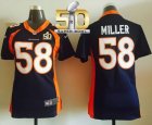 Women Nike Broncos #58 Von Miller Blue Alternate Super Bowl 50 Jersey
