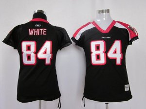 women nfl atlanta falcons #84 white field flirt fashion black