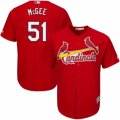 Mens Majestic St. Louis Cardinals #51 Willie McGee Replica Red Alternate Cool Base MLB Jersey
