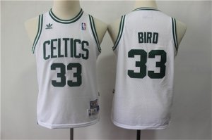 Celtics #33 Larry Bird White Youth Hardwood Classics Jersey