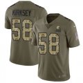 Nike Browns #58 Christian Kirksey Olive Camo Salute To Service Limited Jers