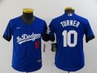 Dodgers #10 Justin Turner Royal Youth 2021 City Connect Flexbase Jersey