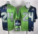 Nike Seahawks #24 Marshawn Lynch With Hall of Fame 50th Patch NFL Elite Jersey