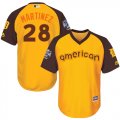 Youth Majestic Detroit Tigers #28 J. D. Martinez Authentic Yellow 2016 All-Star American League BP Cool Base MLB Jersey