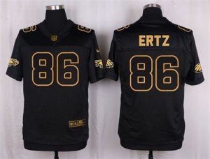 Nike Philadelphia Eagles #86 Zach Ertz Black Pro Line Gold Collection Jersey(Elite)