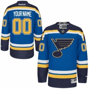 Men\'s Reebok St. Louis Blues Customized Authentic Royal Blue Home NHL Jersey