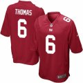 Mens Nike New York Giants #6 Logan Thomas Game Red Alternate NFL Jersey