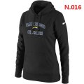 Women NEW San Diego Charger Heart & Soul Pullover Hoodie Black