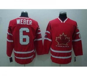 nhl team canada #6 weber 2010 olympic red