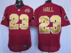 Nike NFL Washington Redskins #23 DeAngelo Hall Red 80th M&N Gold Number Jerseys(Elite)