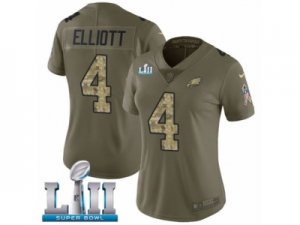 Women Nike Philadelphia Eagles #4 Jake Elliott Limited Olive Camo 2017 Salute to Service Super Bowl LII NFL Jersey