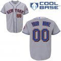 Customized New York Mets Jersey Grey Road Cool Base Baseball