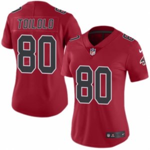 Women\'s Nike Atlanta Falcons #80 Levine Toilolo Limited Red Rush NFL Jersey