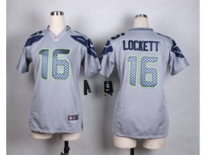 Women Nike Seattle Seahawks #16 Tyler Lockett grey jerseys