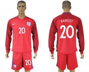 England #20 Barkley Away Long Sleeves Soccer Country Jersey