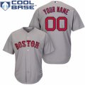 Womens Majestic Boston Red Sox Customized Replica Grey Road Cool Base MLB Jersey