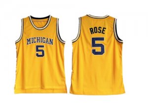 Michigan Wolverines #5 Jalen Rose Gold College Basketball Jersey