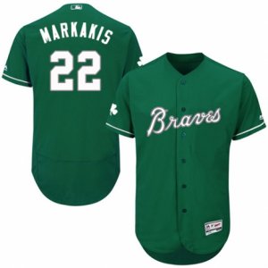 Men\'s Majestic Atlanta Braves #22 Nick Markakis Green Celtic Flexbase Authentic Collection MLB Jersey