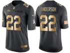 Nike Denver Broncos #22 C.J. Anderson Anthracite 2016 Christmas Gold Mens NFL Limited Salute to Service Jersey