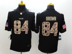 Nike Pittsburgh Steelers #84 Antonio Brown black Salute to Service Jerseys(Limited)