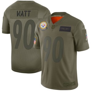 Nike Steelers #90 T.J. Watt 2019 Olive Salute To Service Limited Jersey