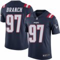 Mens Nike New England Patriots #97 Alan Branch Limited Navy Blue Rush NFL Jersey