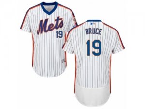 Mens Majestic New York Mets #19 Jay Bruce White Royal Flexbase Authentic Collection MLB Jersey
