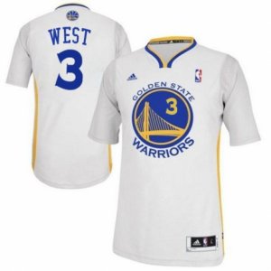 Mens Adidas Golden State Warriors #3 David West Swingman White Alternate NBA Jersey