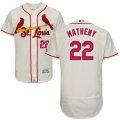 Mens Majestic St. Louis Cardinals #22 Mike Matheny Cream Flexbase Authentic Collection MLB Jersey