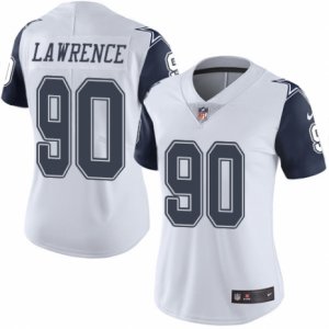 Women\'s Nike Dallas Cowboys #90 Demarcus Lawrence Limited White Rush NFL Jersey