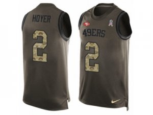 Mens Nike San Francisco 49ers #2 Brian Hoyer Limited Green Salute to Service Tank Top NFL Jersey