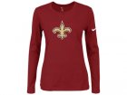 Nike New Orleans Saints Women's Of The City Long Sleeve Tri-Blend T-Shirt - Red