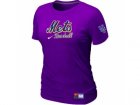 women New York Mets Nike Purple Short Sleeve Practice T-Shirt