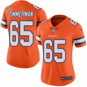 Women\'s Nike Denver Broncos #65 Gary Zimmerman Limited Orange Rush NFL Jersey