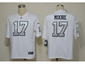 Nike NFL Oakland Raiders #17 Denarius Moore White Jerseys(Game grey number)