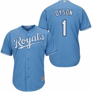 Men\'s Majestic Kansas City Royals #1 Jarrod Dyson Replica Light Blue Alternate 1 Cool Base MLB Jersey