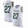 Mens Nike Green Bay Packers #27 Josh Jones Limited White Rush Player Name & Number Tank Top NFL Jersey